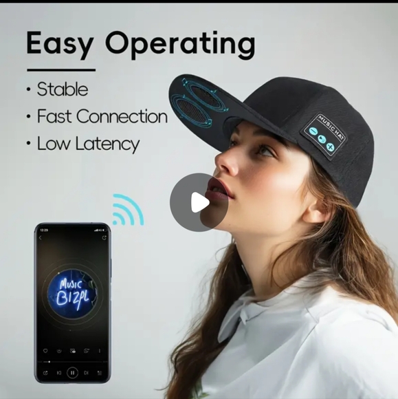 Navy blue Wireless smart speaker headphones baseball cap NIP (Real Loud) - Picture 2 of 8